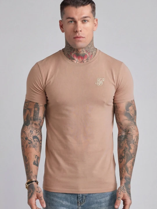 Zdjęcie produktu SikSilk Męski Beżowy Essentials T-Shirt