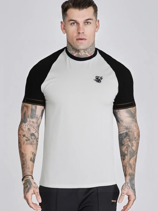 Zdjęcie produktu SikSilk Męski Biały, Czarny Techniczny T-shirt
