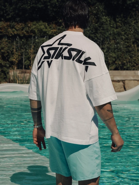 Zdjęcie produktu SikSilk Męski Biały Graficzny T-Shirt