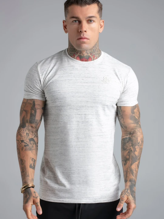 Zdjęcie produktu SikSilk Męski Biały Marl T-Shirt