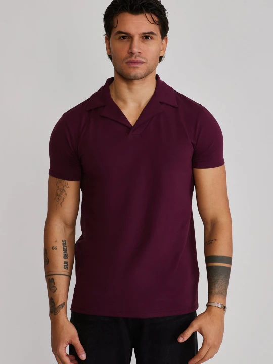 Zdjęcie produktu SikSilk Męski Bordowy Revere Polo