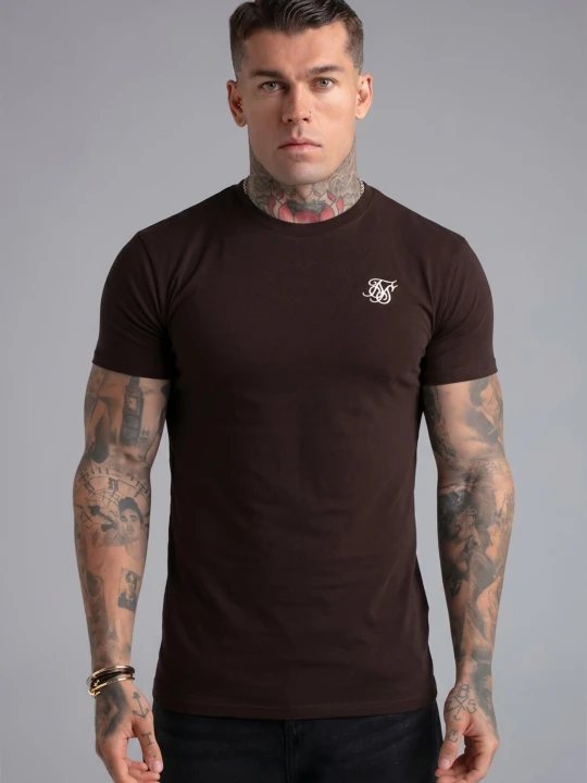 Zdjęcie produktu SikSilk Męski Brązowy Essentials T-shirt