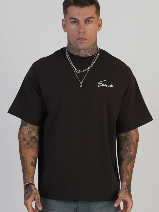 Zdjęcie produktu SikSilk Męski Brązowy Sygnaturowy T-Shirt