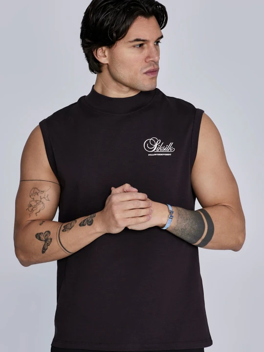 Zdjęcie produktu SikSilk Męski Brązowy T-Shirt Bez Rękawów