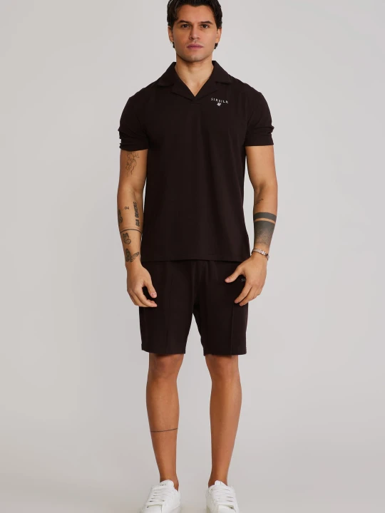 Zdjęcie produktu SikSilk Męski Brązowy Zestaw Koszulka Polo i Spodenki