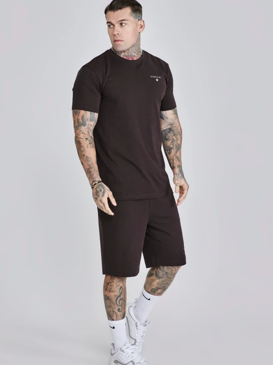 Zdjęcie produktu SikSilk Męski Brązowy Zestaw T-Shirt i Spodenki