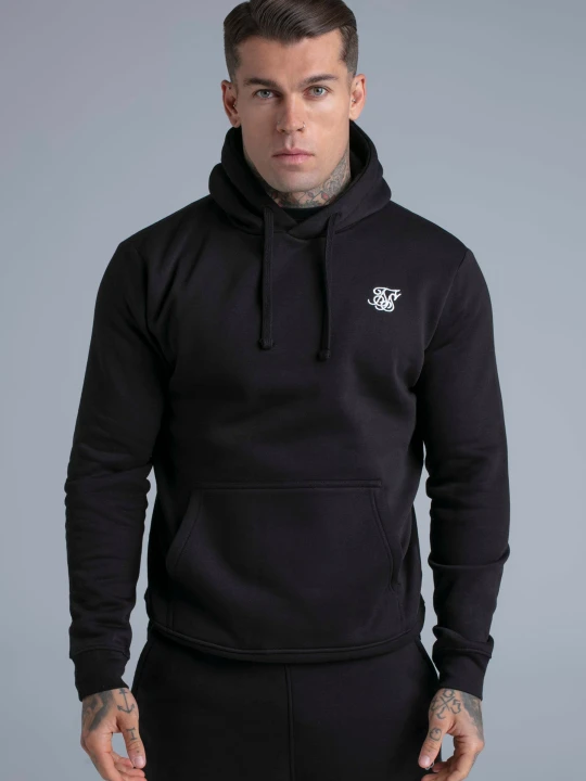 Zdjęcie produktu SikSilk Męski Czarny Essentials Bluza z Kapturem