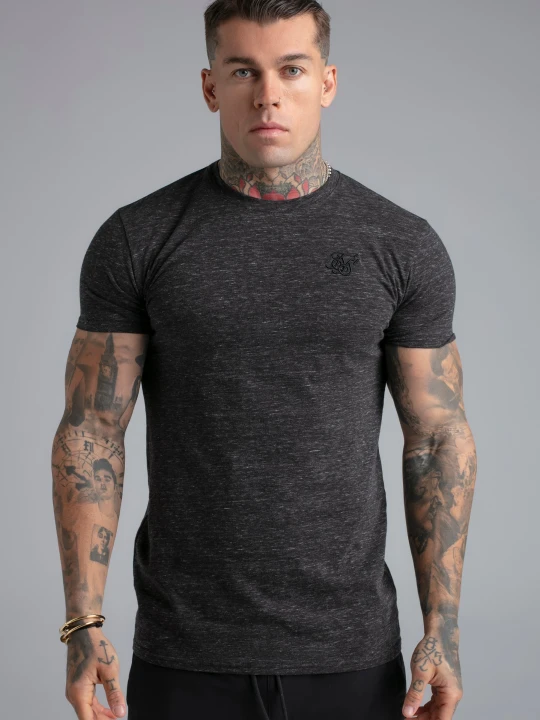 Zdjęcie produktu SikSilk Męski Czarny Marl T-Shirt