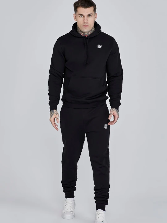 Zdjęcie produktu SikSilk Męski Czarny Zestaw Bluza z Kapturem i Joggersy