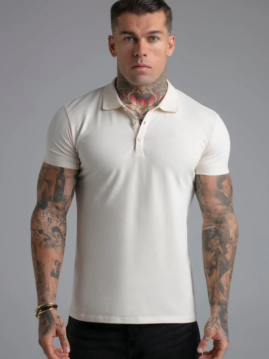 Zdjęcie produktu SikSilk Męski Ecru Koszulka Polo T-shirt