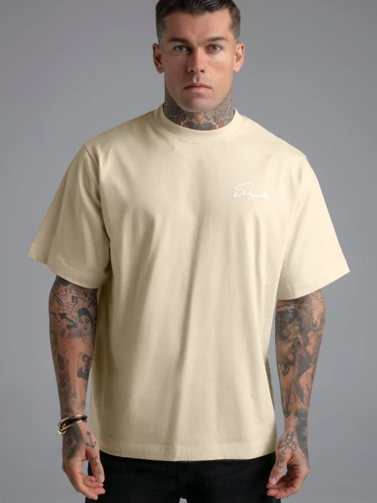 Zdjęcie produktu SikSilk Męski Ecru Script T-shirt