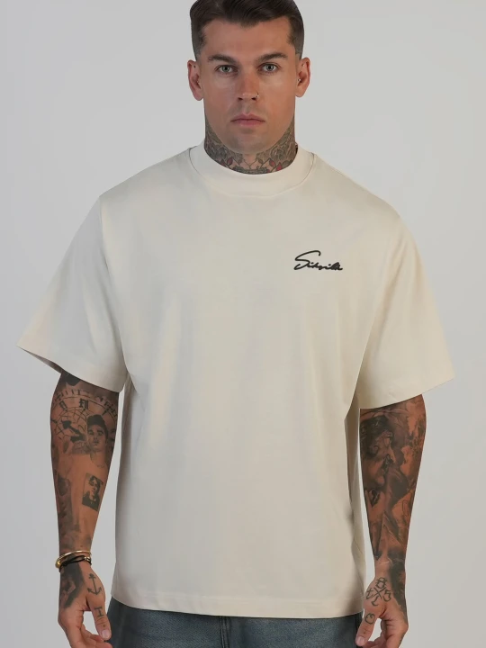 Zdjęcie produktu SikSilk Męski Ecru Signature T-Shirt