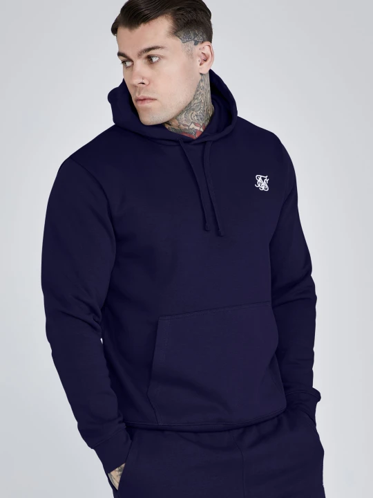 Zdjęcie produktu SikSilk Męski Granatowy Essentials Bluza z kapturem