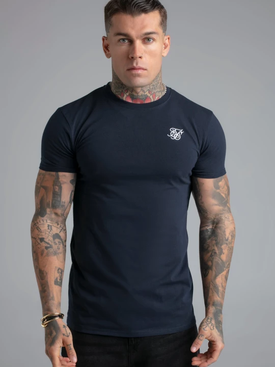 Zdjęcie produktu SikSilk Męski Granatowy Essentials T-Shirt
