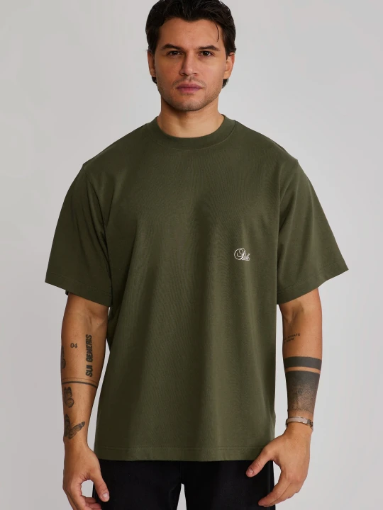 Zdjęcie produktu SikSilk Męski Khaki Zielony Oversized T-Shirt
