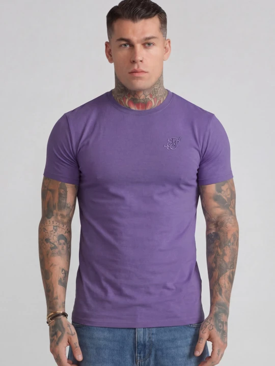 Zdjęcie produktu SikSilk Męski Lawendowy Essentials T-Shirt purpurowy