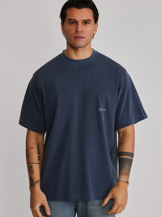Zdjęcie produktu SikSilk Męski Niebieski Graficzny T-Shirt