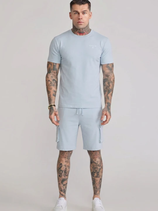 Zdjęcie produktu SikSilk Męski Niebieski T-Shirt i Szorty Zestaw