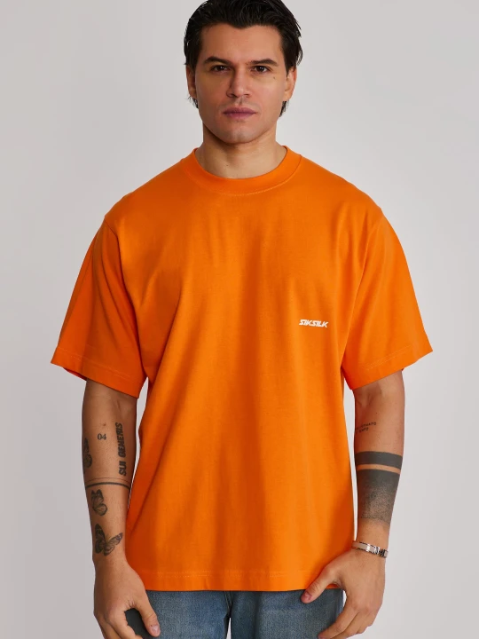 Zdjęcie produktu SikSilk Męski Pomarańczowy Graficzny T-shirt