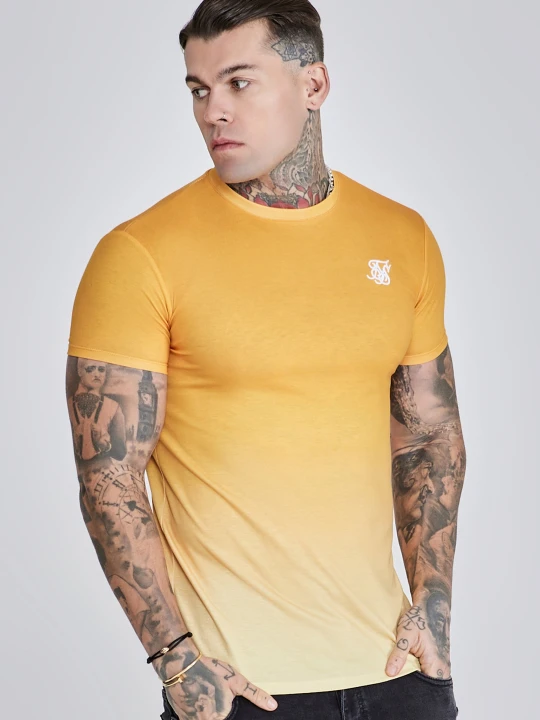 Zdjęcie produktu SikSilk Męski Pomarańczowy i Żółty T-Shirt Fade