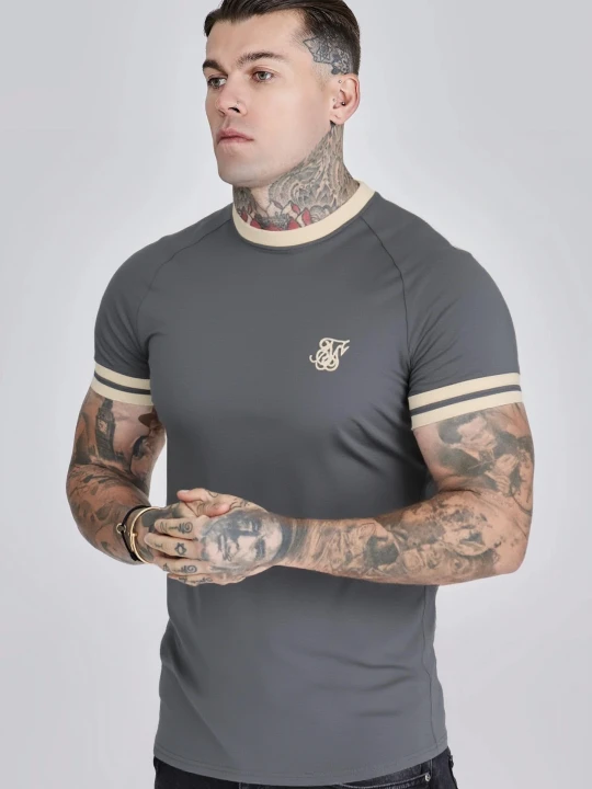 Zdjęcie produktu SikSilk Męski Szary, Ecru Turniejowy T-Shirt