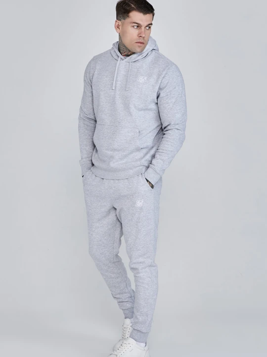 Zdjęcie produktu SikSilk Męski Szary Marmurkowy Bluza z Kapturem i Spodnie Joggingowe Zestaw