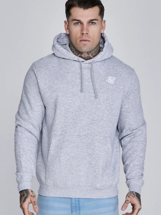 Zdjęcie produktu SikSilk Męski Szary Melanz Essentials Bluza z Kapturem