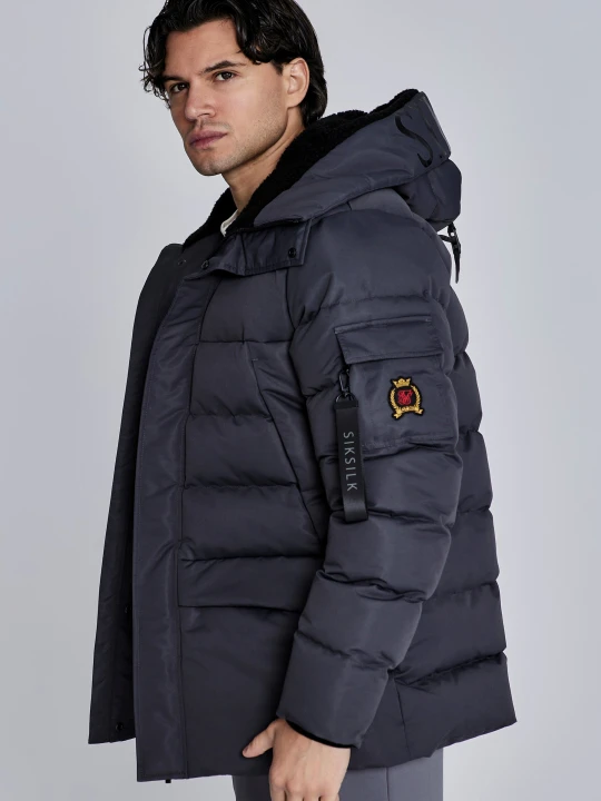 Zdjęcie produktu SikSilk Męski Szary Parka