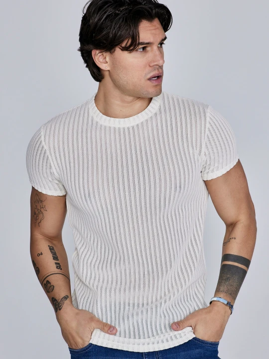 Zdjęcie produktu SikSilk Męski T-Shirt Ecru