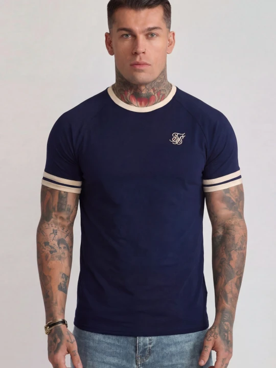 Zdjęcie produktu SikSilk Męski T-Shirt Turniejowy w Kolorach Granatowym i Ecru