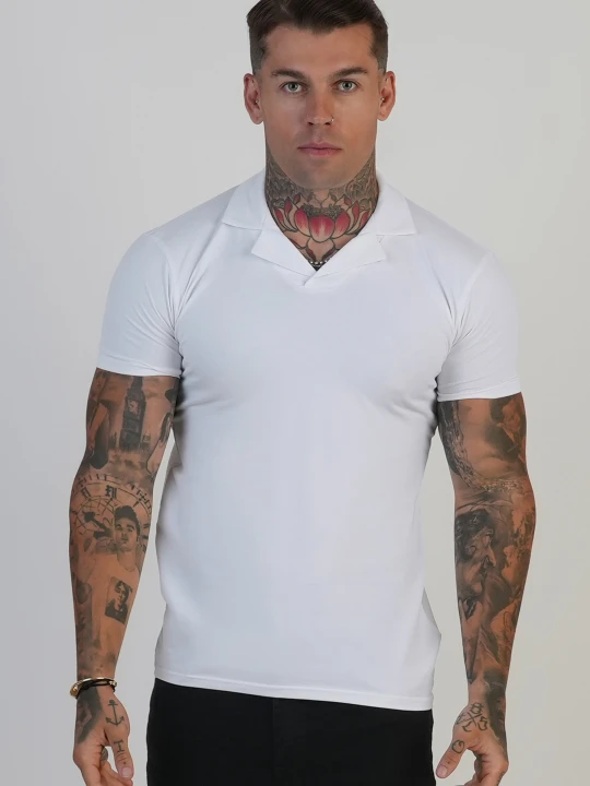 Zdjęcie produktu SikSilk Męskie Białe Polo Revere