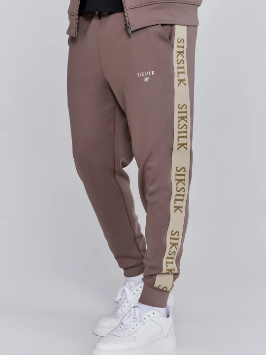 Zdjęcie produktu SikSilk Męskie Brązowe Dżoggery Muscle Fit
