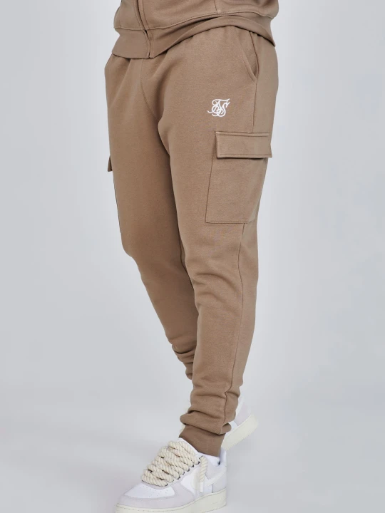 Zdjęcie produktu SikSilk Męskie Brązowe Essentials Cargo Joggers