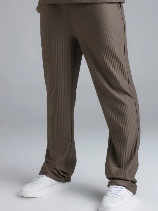 Zdjęcie produktu SikSilk Męskie Brązowe Plisowane Spodnie Treningowe