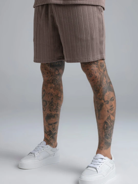 Zdjęcie produktu SikSilk Męskie Brązowe Teksturowane Spodenki