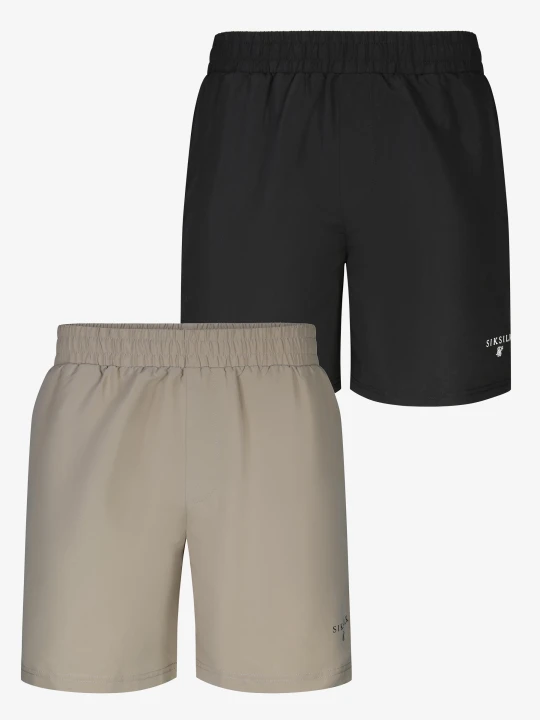 Zdjęcie produktu SikSilk Męskie Czarne, Beżowe – Zestaw 2 Spodenek Kąpielowych