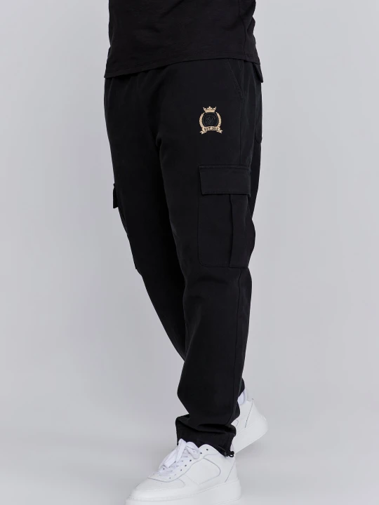 Zdjęcie produktu SikSilk Męskie Czarne Spodnie Cargo