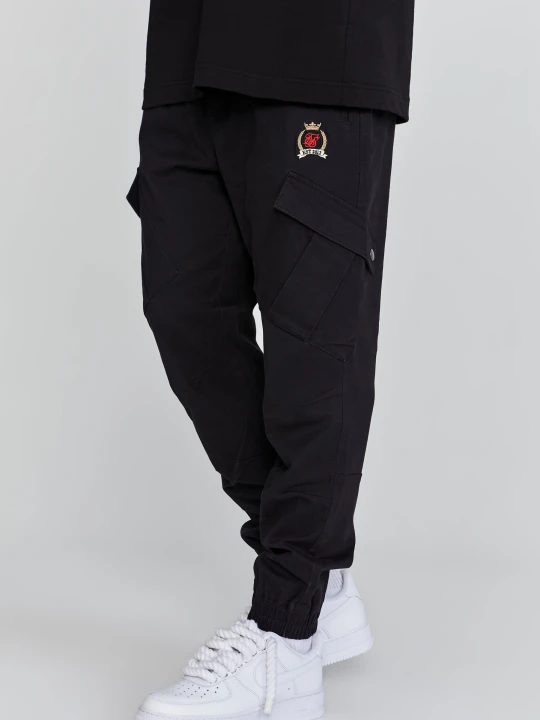 Zdjęcie produktu SikSilk Męskie Czarne Spodnie Cargo