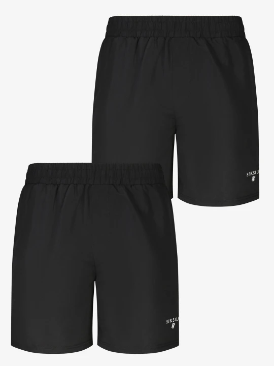 Zdjęcie produktu SikSilk Męskie Czarne, Szare Zestaw 2 Szorty Pływackie