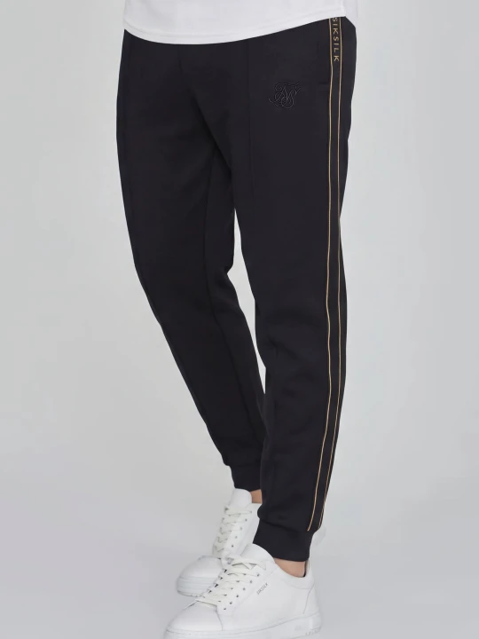 Zdjęcie produktu SikSilk Męskie Czarne Zwężane Joggersy