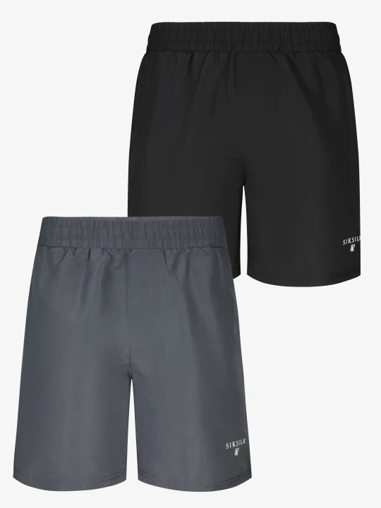Zdjęcie produktu SikSilk Męskie Czarno-Szare Spodenki Kąpielowe, Zestaw 2