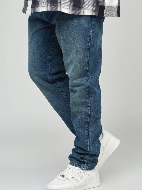 Zdjęcie produktu SikSilk Męskie Dżinsy Prostego Kroju w Kolorze Średniego Niebieskiego