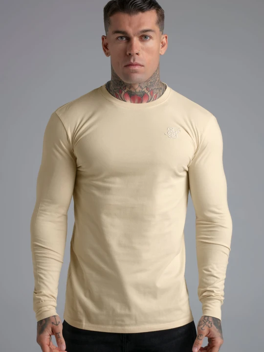 Zdjęcie produktu SikSilk Męskie Ecru Essentials LS T-shirt