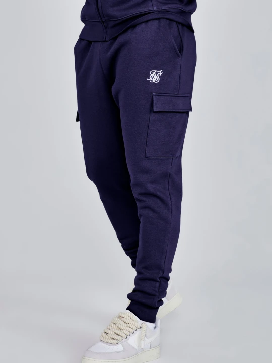 Zdjęcie produktu SikSilk Męskie Granatowe Essentials Cargo Joggersy