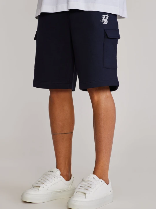 Zdjęcie produktu SikSilk Męskie Granatowe Essentials Spodenki Cargo