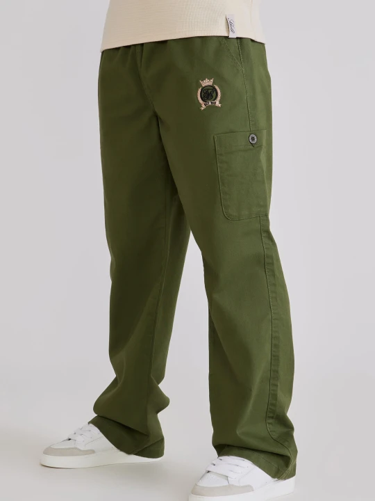 Zdjęcie produktu SikSilk Męskie Khaki Zielone Luźne Cargos