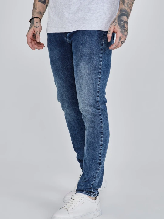 Zdjęcie produktu SikSilk Męskie Niebieskie Jeansy Slim Fit
