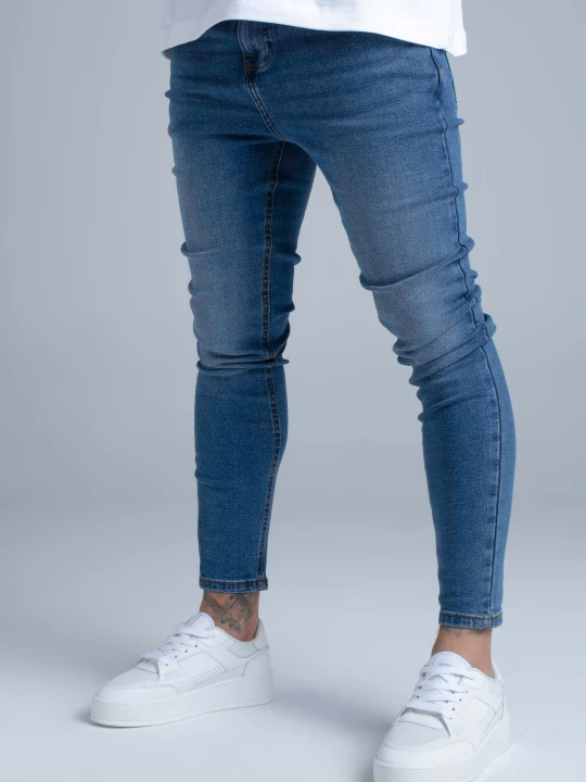 Zdjęcie produktu SikSilk Męskie Niebieskie Skinny Jeansy