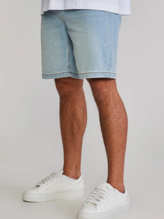 Zdjęcie produktu SikSilk Męskie Prane Jasnoniebieskie Spodenki Dżinsowe