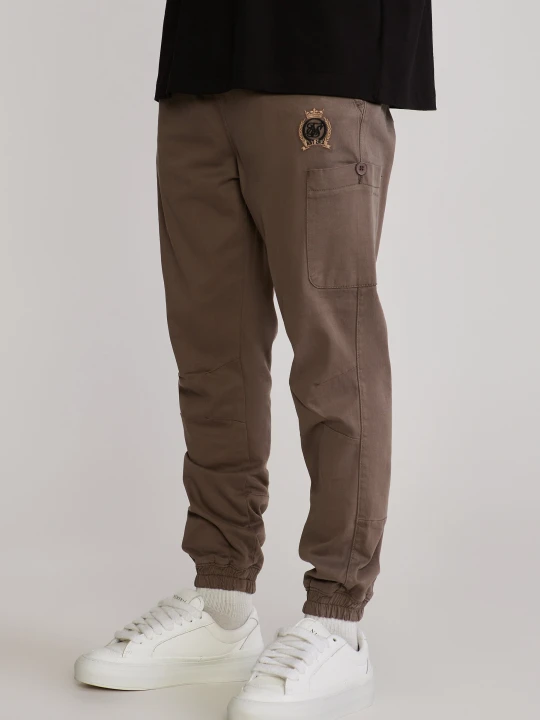 Zdjęcie produktu SikSilk Męskie Średni Brązowy Slim Fit Spodnie Cargo
